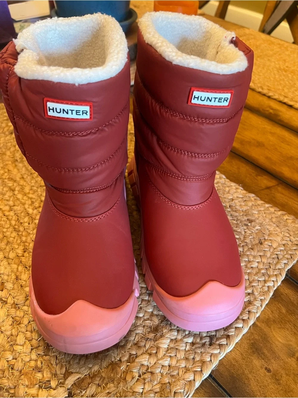 Hunter Kids Pink Winter Rain Boots